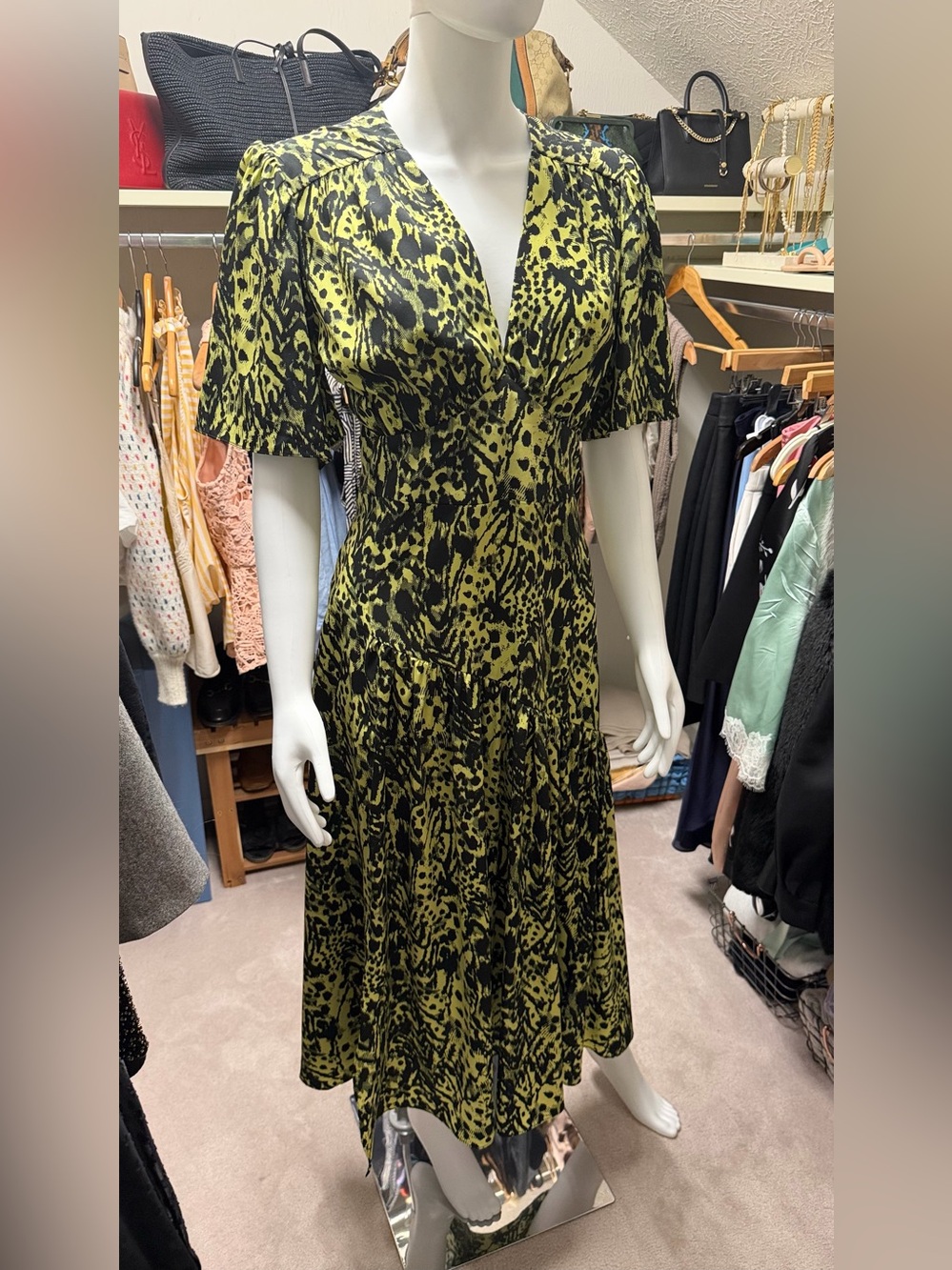 Topshop abstract animal print maxi dress size 8